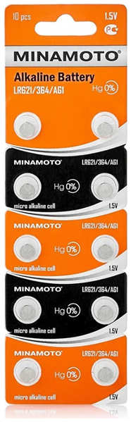 Батарейка LR621 - Minamoto AG1 LR621/10BL (10 штук) MM AG1 LR621/10BL