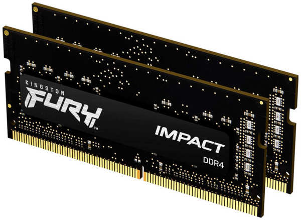Модуль памяти Kingston Fury Impact DDR4 SO-DIMM 3200MHz PC25600 CL20 - 32Gb KIT (2x16Gb) KF432S20IBK2/32 21516327
