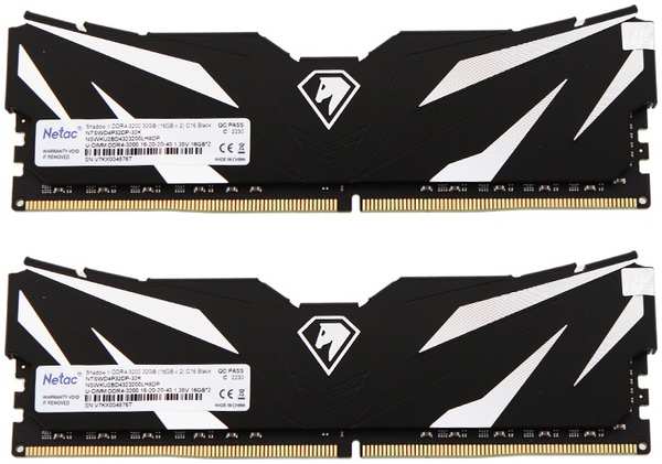 Модуль памяти Netac Shadow II DDR4 DIMM 3200Mhz PC25600 CL16 - 32Gb Kit (2x16Gb) NTSWD4P32DP-32K