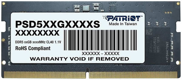 Модуль памяти Patriot Memory Signature Line DDR5 SO-DIMM 4800Mhz PC5-38400 8Gb PSD58G480041S