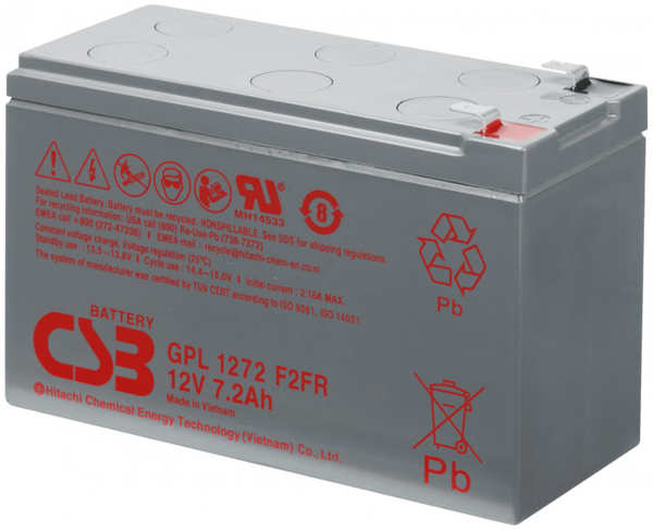 Аккумулятор для ИБП CSB GPL1272 12V 7.2Ah клеммы F2FR