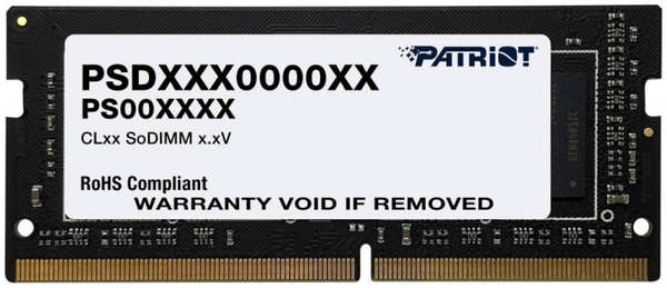 Модуль памяти Patriot Memory Signature DDR4 SO-DIMM 3200MHz PC4-25600 CL22 - 8Gb PSD48G320081S 21543408