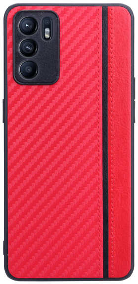 Чехол G-Case для Oppo Reno 6 4G Carbon Red GG-1556-02 21549635