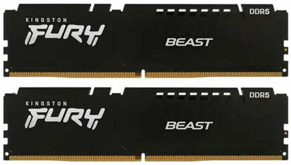 Модуль памяти Kingston Fury Beast Black DDR5 DIMM 6000MHz PC-48000 CL40 - 64Gb (2x32Gb) KF560C40BBK2-64 21558791