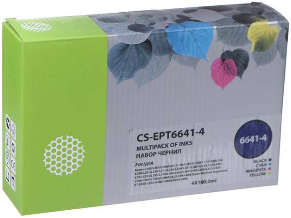 Чернила Cactus CS-EPT6641-4 Multicolor для Epson L100/L110/L120/L132/L200/L210 21560482
