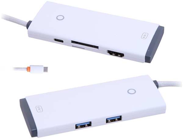 Хаб USB Baseus Lite Series 6-Port Type-C HUB Type-C - HDMI+2xUSB 3.0+PD+SD/TF WKQX050102