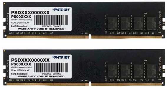 Модуль памяти Patriot Memory DDR4 DIMM PC-25600 3200MHz CL22 - 16Gb Kit (2x8Gb) PSD416G3200K 21568261