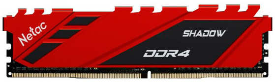 Модуль памяти Netac Shadow DDR4 DIMM 3200Mhz PC25600 CL16 - 8Gb Red NTSDD4P32SP-08R Shadow NTSDD4P32SP-08R 21578751