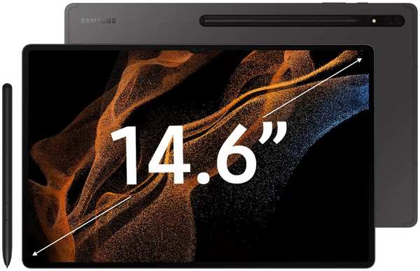 Планшет Samsung Galaxy Tab S8 Ultra SM-X906 12/256Gb (Snapdragon 8 Gen 1 1.7Ghz/12288Mb/256Gb/GPS/LTE/Wi-Fi/Bluetooth/Cam/14.6/2960x1848/Android) Galaxy Tab S8 Ultra 5G SM-X906B