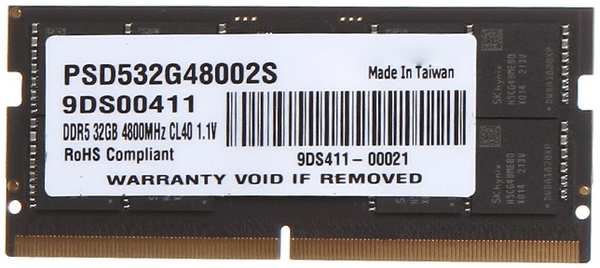 Модуль памяти Patriot Memory SO-DIMM 4800MHz DDR5-4800 CL40 - 32Gb PSD532G48002S 21598016