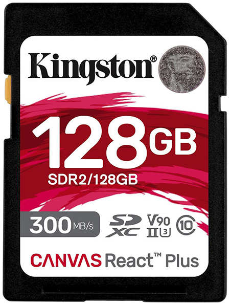 Карта памяти 128Gb - Kingston SDXC UHS-II 300R/260W U3 V90 Canvas React Plus SDR2/128GB 21598078