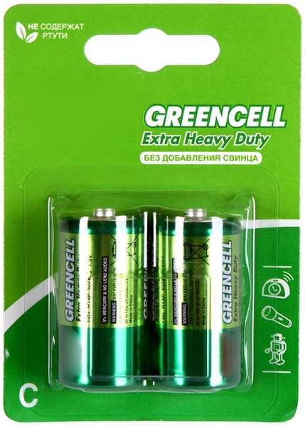 Батарейка C - GP R14 Greencell 14G-2CR2 (2 штуки) 21617357