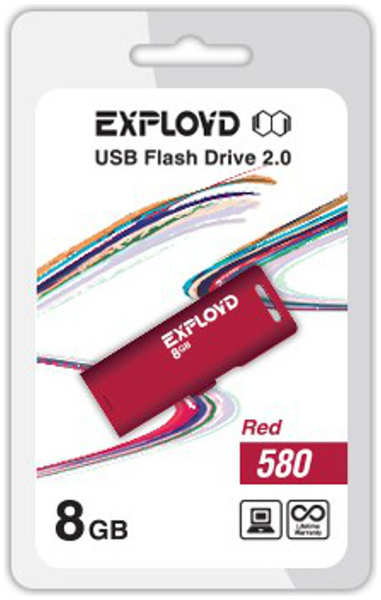 USB Flash Drive 8Gb - Exployd 580 EX-8GB-580-Red 21658440