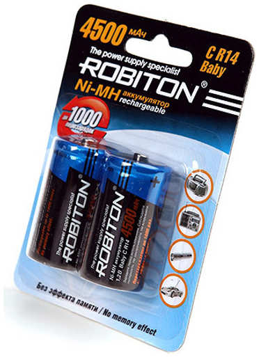 Аккумулятор C - Robiton R14 4500 mAh 4500MHC-2 BL2 NiMH (2 штуки)
