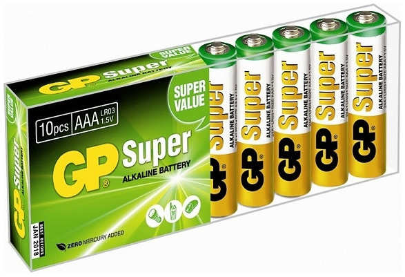 Батарейка AAA - GP Super Alkaline LR03 24A GP24A-B10 (10 штук) 21797905