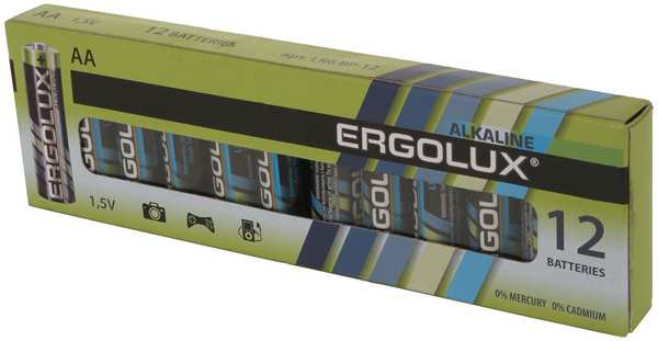Батарейка AA - Ergolux Alkaline LR6 BP-12 (12 штук)