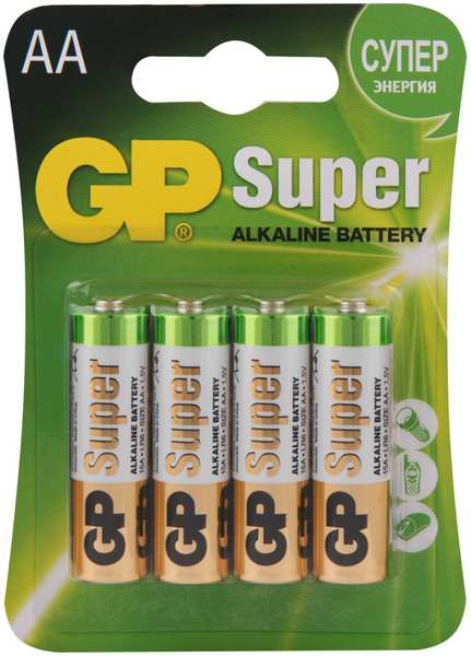 Батарейка AA - GP Alkaline Super LR6 15A-2CR4 (4 штуки) 2180252