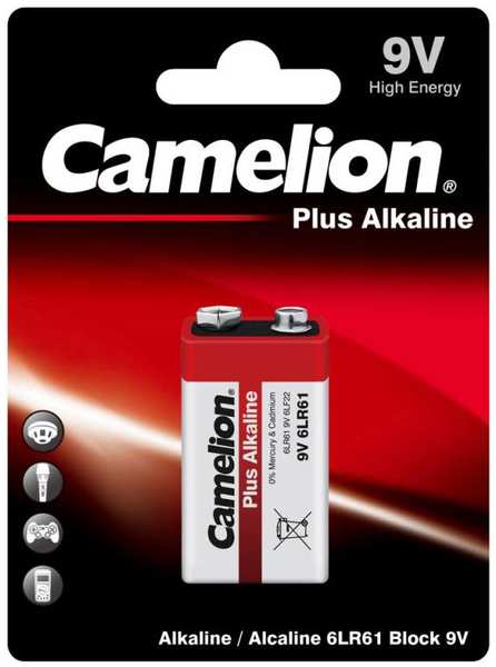 Батарейка КРОНА - Camelion Plus Alkaline 6LF22 6LR61-BP1 (1 штука) 21808531