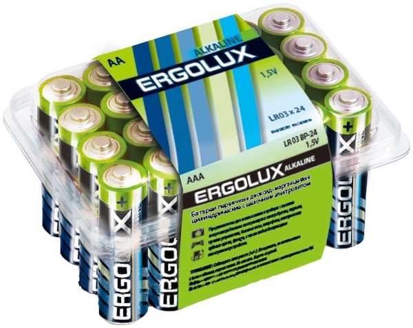 Батарейка AA - Ergolux Alkaline LR6 BP-24 (24 штуки) 21823386