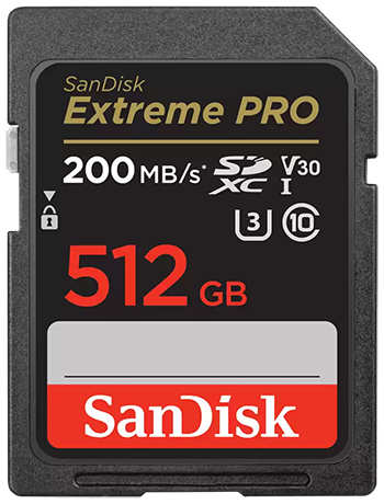 Карта памяти 512Gb - SanDisk Extreme Pro Secure Digital UHS I SDSDXXD-512G-GN4IN