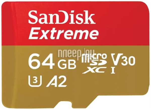 Карта памяти 64Gb - SanDisk Extreme Micro Secure Digital UHS I Card SDSQXAH-064G-GN6MN 218440419