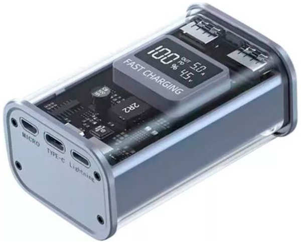 Внешний аккумулятор Hoco Power Bank J105 Discovery 10000mAh Grey 6931474790125 218442255