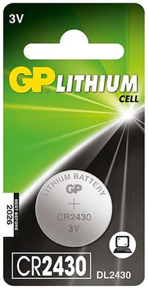 Батарейка CR2430 - GP Lithium CR2430-2C1 10/600 (1 штука)