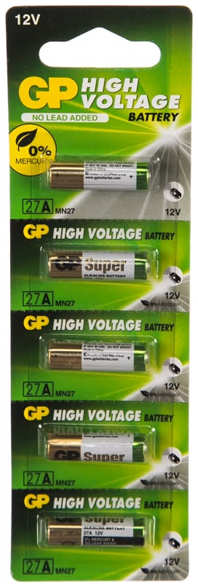 Батарейка 27А - GP 27AFRA-2C5 100/1000 (5штук) 218442465