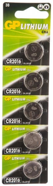 Батарейка CR2016 - GP Lithium CR2016-2C5 100/2000 (5 штук) 218442483