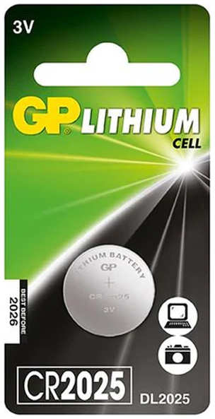 Батарейка CR2025 - GP Lithium CR2025-2CRU1 10/600 (1 штука)