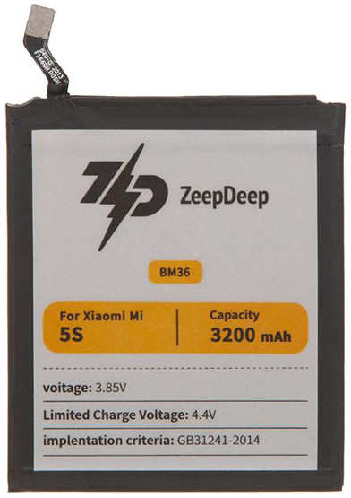 Аккумулятор ZeepDeep Asia (схожий с BM36) для Xiaomi Mi 5S 888670 218445523