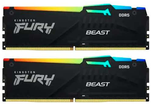 Модуль памяти Kingston Fury Beast Black EXPO RGB DDR5 DIMM 6000MHz PC-48000 CL36 - 64Gb Kit (2х32Gb) KF560C36BBEAK2-64 Fury Beast EXPO 218445654