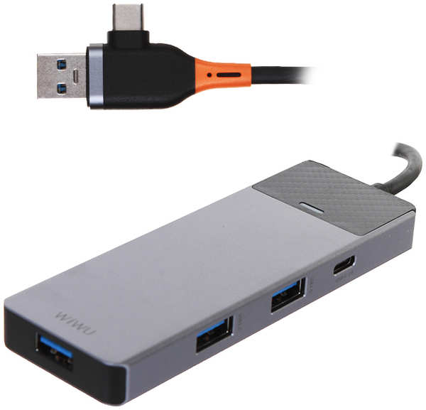Хаб USB Wiwu Linker A431C 4-in-1 Type-C Grey 6976195094022 218460212