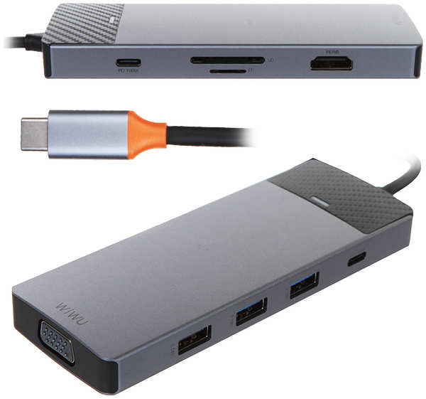 Хаб USB Wiwu Linker A921HV 9-in-1 USB-C 6976195094046