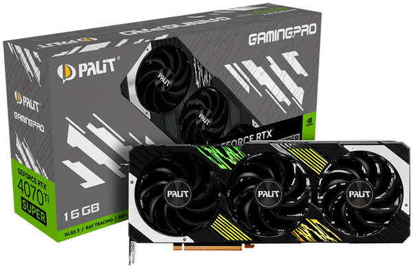 Видеокарта Palit GeForce RTX 4070Ti Super GamingPro 16Gb 2340MHz PCI-E 4.0 16384Mb 21000MHz 256-bit HDMI 3xDP NED47TS019T2-1043A 218460330