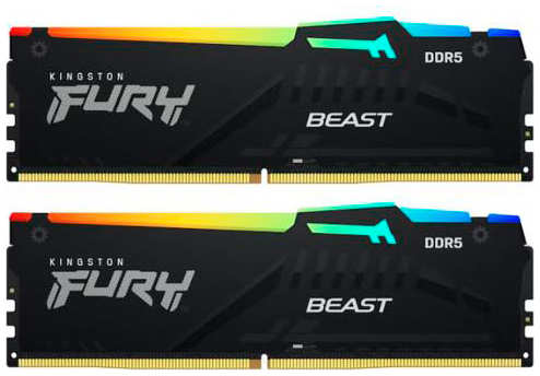 Модуль памяти Kingston Fury Beast RGB Expo DDR5 DIMM 5200Mhz PC41600 CL36 - 32Gb (2x16Gb) KF552C36BBEAK2-32