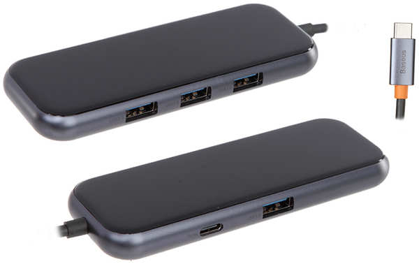 Хаб USB Baseus AcmeJoy 4-Port Type-C - 4xUSB3.0 Dark Grey WKJZ010513 218461964