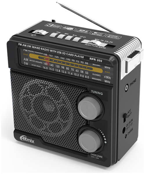 Радиоприемник Ritmix RPR-202 Black 218463632