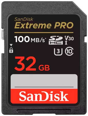 Карта памяти 32Gb - SanDisk SDHC Class 10 V30 UHS-I U3 Extreme Pro SDSDXXO-032G-GN4IN