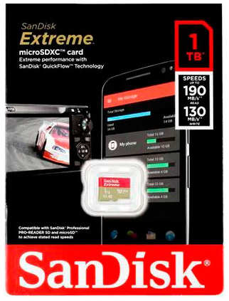 Карта памяти 1Tb - SanDisk Extreme Micro Secure Digital XC Class 10 UHS-I W130 SDSQXAV-1T00-GN6MN 218466986
