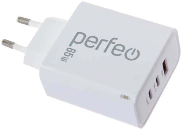 Зарядное устройство Perfeo USB-A + 2xType-C 65W I4655