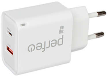 Зарядное устройство Perfeo USB-A + Type-C 30W White I4653 218467438