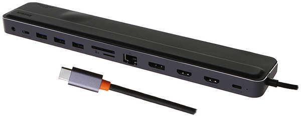 Хаб USB Baseus EliteJoy Gen2 12-Port Type-C - 2xHDMI+3xUSB 3.0+PD+DP+SD/TF+RJ45+Type-C+3.5mm Dark Grey WKSX030213 218468777