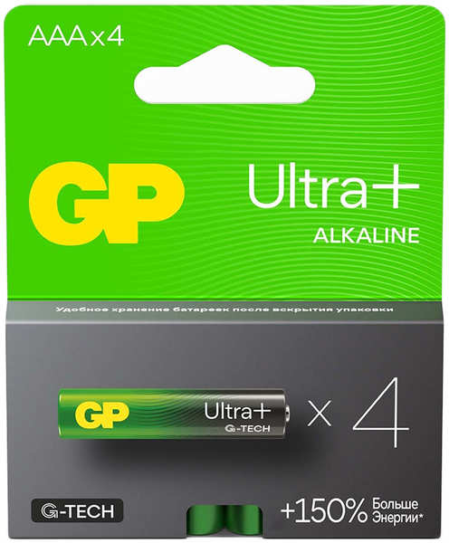 Батарейка AAA - GP Ultra Plus Alkaline 24А 24AUPA21-2CRSB4 40/320 (4 штуки)