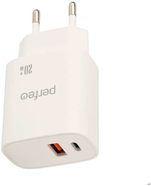 Зарядное устройство Perfeo USB-A - Type-C 20W White I4661 218469169