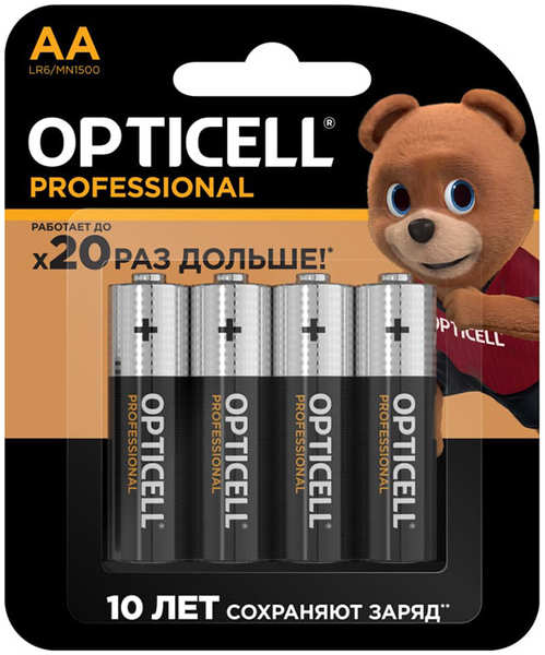 Батарейка AA - Opticell Professional LR6 BL4 (4 штуки) 5052001 218469810