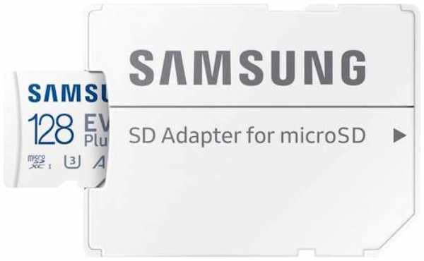 Карта памяти 128Gb - Samsung EVO Plus Micro Secure Digital XC UHS-I U3 MB-MC128SA/EU с переходником под SD 218473188