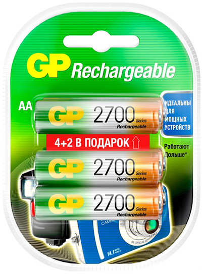 Аккумулятор АА - GP 2650mAh 270AAHC4/2-2CR6 (6 штук) 218474157
