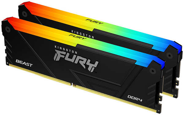 Модуль памяти Kingston Fury Beast RGB RTL Gaming DDR4 DIMM 3200MHz PC4-25600 CL16 - 32Gb Kit (2x16Gb) KF432C16BB2AK2/32 218476343
