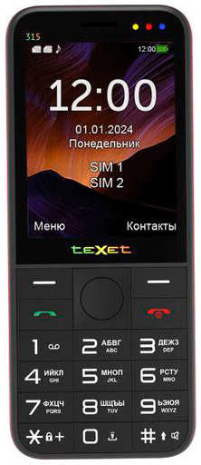Сотовый телефон teXet TM-315 Black-Red 218477572